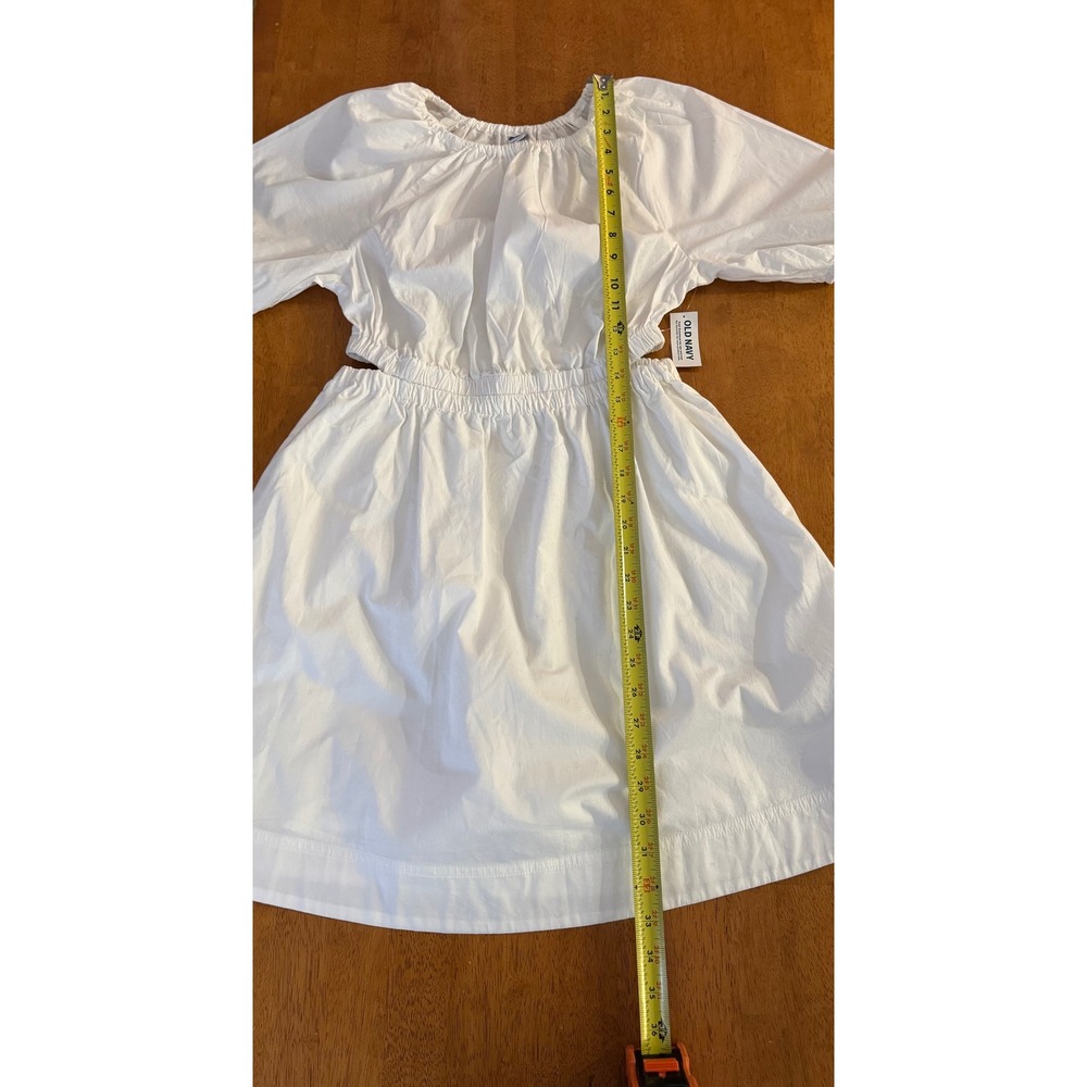 NWT Old Navy Women's White 100% Cotton Puff Sleeve Cut-Out Mini Dress Size Small - Picture 11 of 12